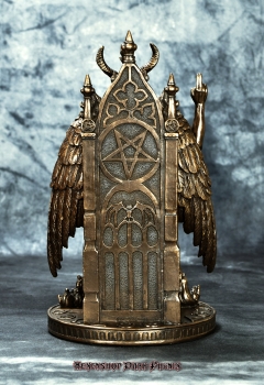 Hexenshop Dark Phönix Baphomet auf Thron Figur